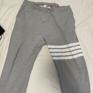 Men’s Thom Browne Gray Sweat Suit 
XL top and Bottom 
Great condition